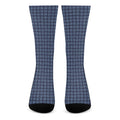 Denim Windowpane Pattern Print Crew Socks