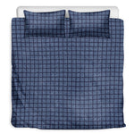 Denim Windowpane Pattern Print Duvet Cover Bedding Set