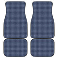 Denim Windowpane Pattern Print Front and Back Car Floor Mats