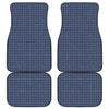 Denim Windowpane Pattern Print Front and Back Car Floor Mats