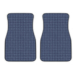 Denim Windowpane Pattern Print Front Car Floor Mats