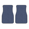 Denim Windowpane Pattern Print Front Car Floor Mats