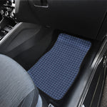 Denim Windowpane Pattern Print Front Car Floor Mats