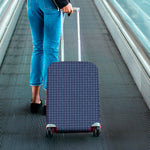 Denim Windowpane Pattern Print Luggage Cover