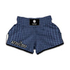 Denim Windowpane Pattern Print Muay Thai Boxing Shorts