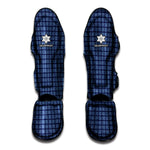 Denim Windowpane Pattern Print Muay Thai Shin Guard