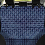 Denim Windowpane Pattern Print Pet Car Back Seat Cover