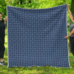 Denim Windowpane Pattern Print Quilt