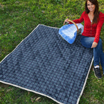 Denim Windowpane Pattern Print Quilt