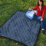 Denim Windowpane Pattern Print Quilt
