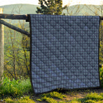 Denim Windowpane Pattern Print Quilt