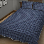 Denim Windowpane Pattern Print Quilt Bed Set