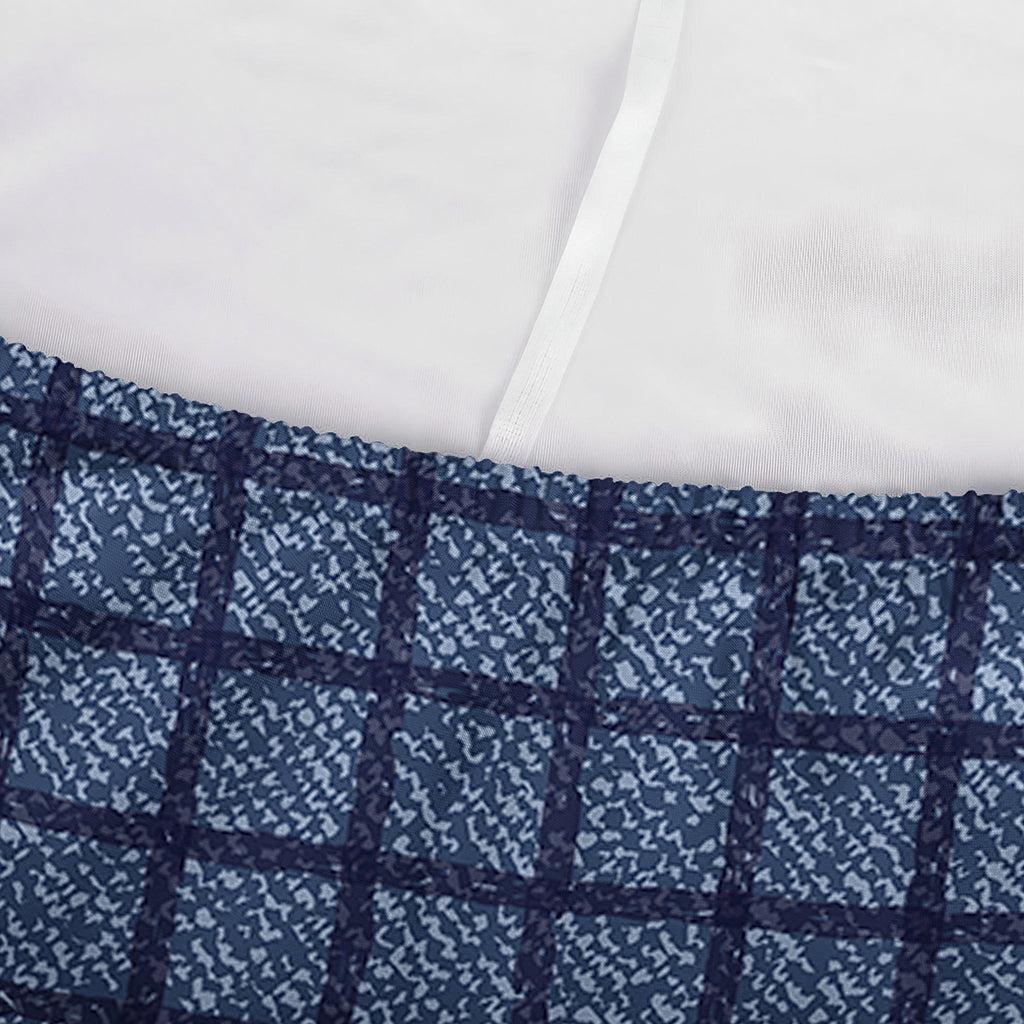 Denim Windowpane Pattern Print Sofa Cover