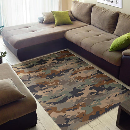 Desert Camouflage Print Area Rug GearFrost
