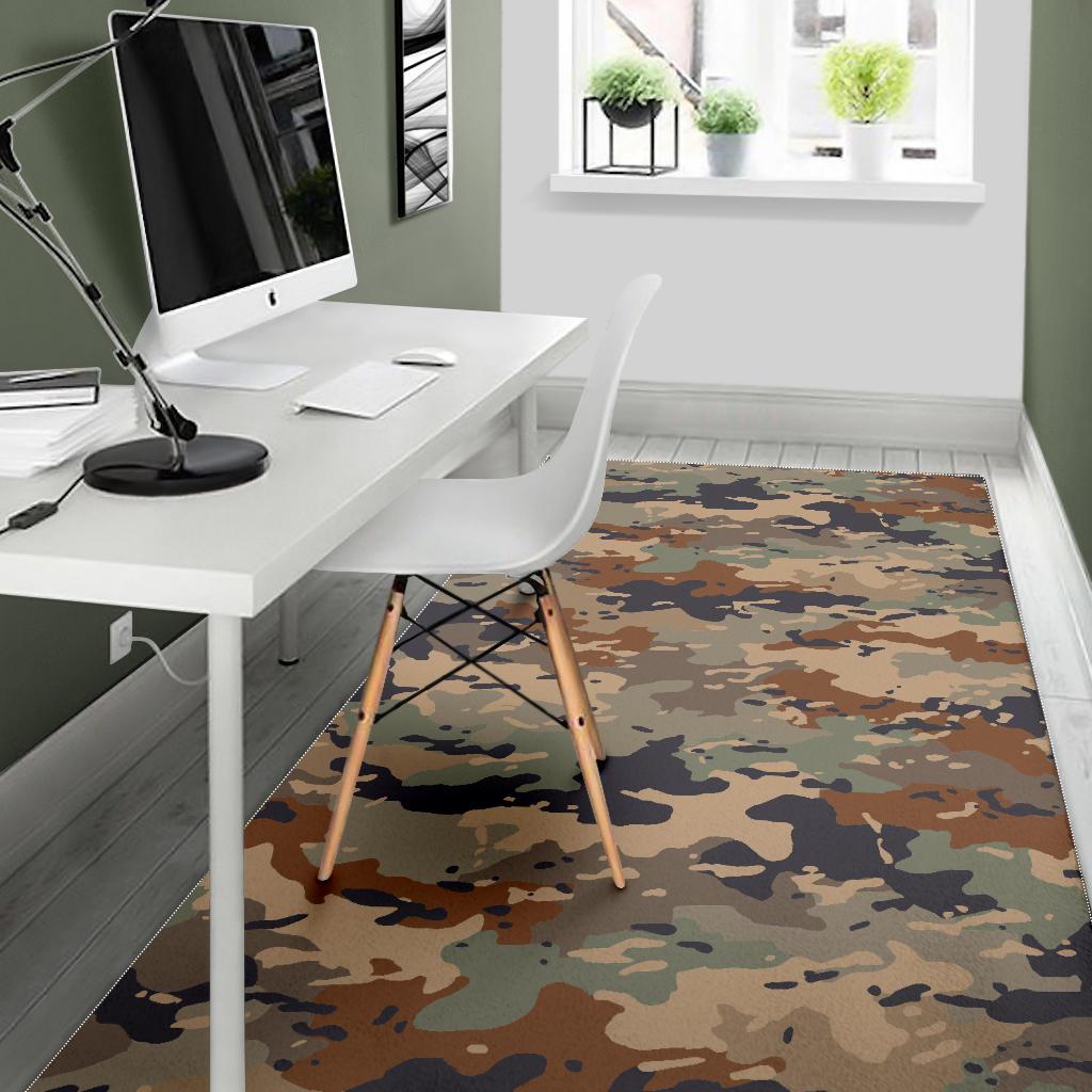 Desert Camouflage Print Area Rug GearFrost