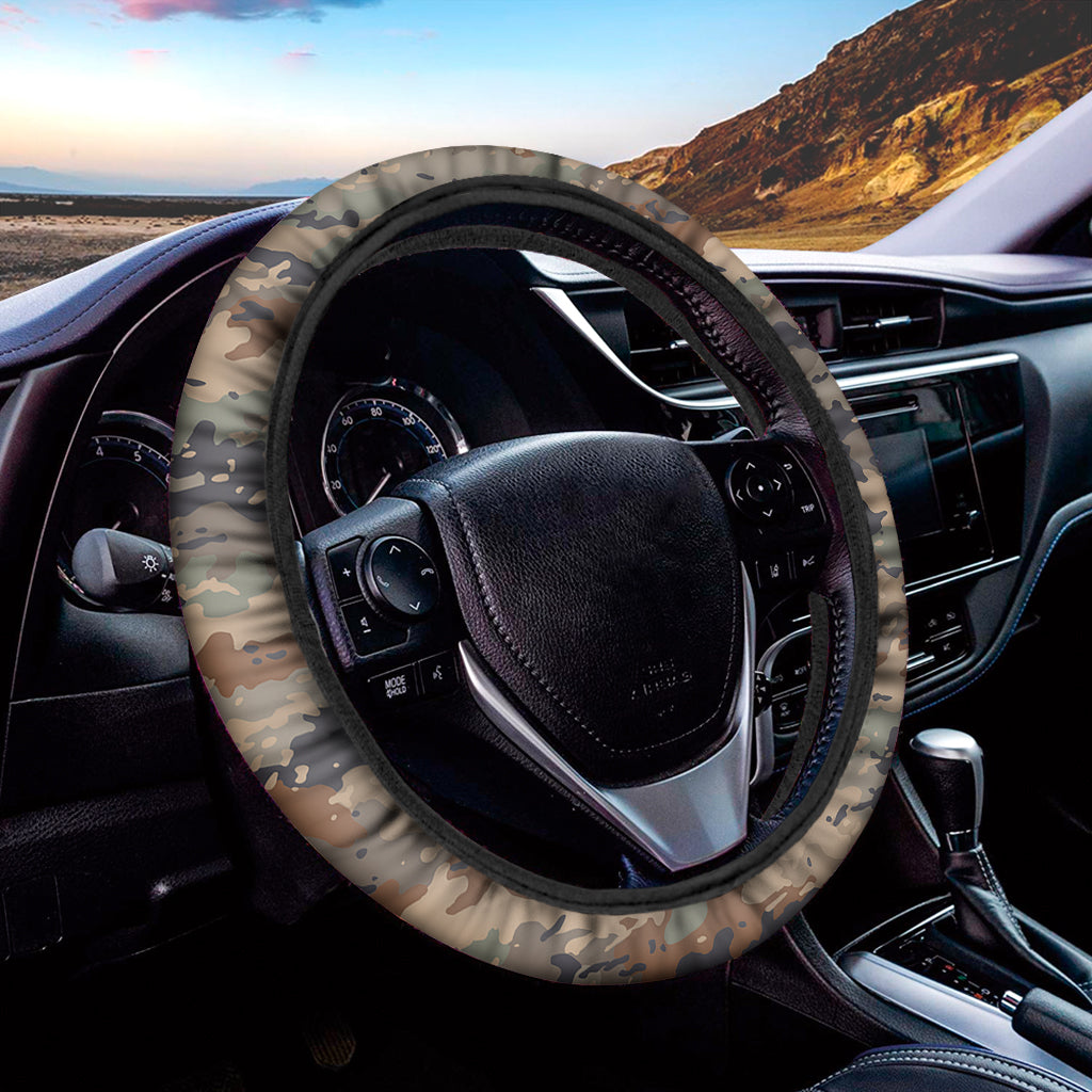 Desert Camouflage Print Car Steering Wheel Cover