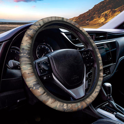 Desert Camouflage Print Car Steering Wheel Cover