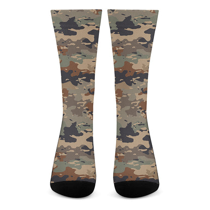 Desert Camouflage Print Crew Socks
