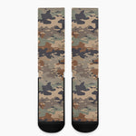 Desert Camouflage Print Crew Socks