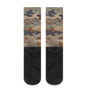 Desert Camouflage Print Crew Socks