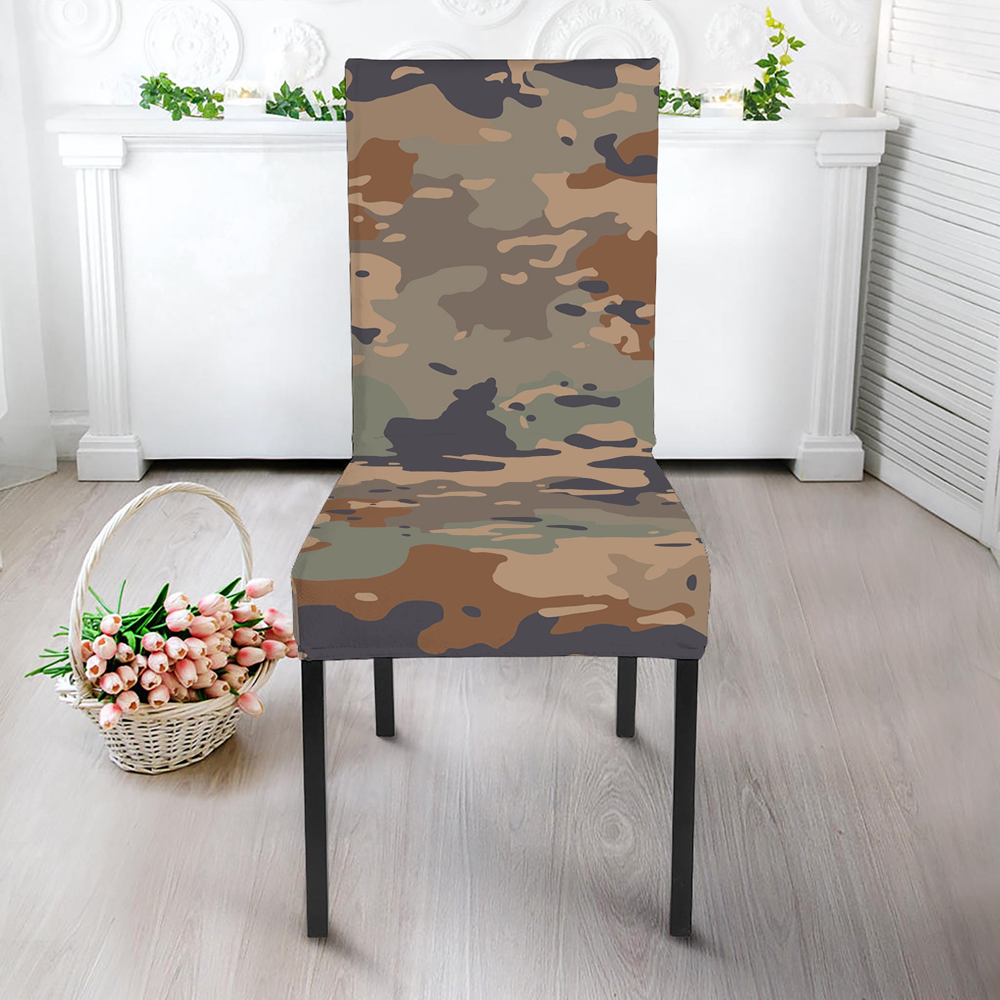 Desert Camouflage Print Dining Chair Slipcover