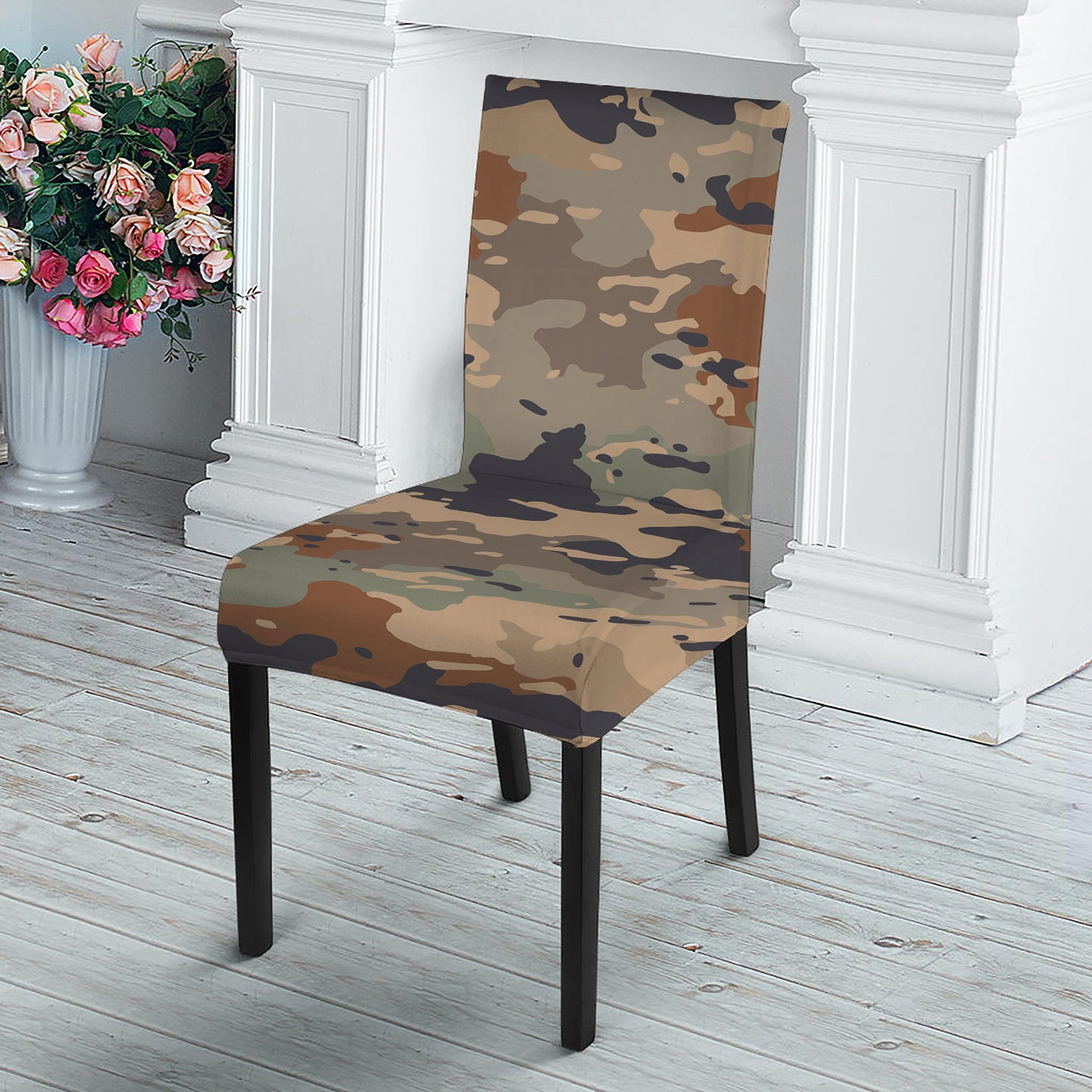 Desert Camouflage Print Dining Chair Slipcover