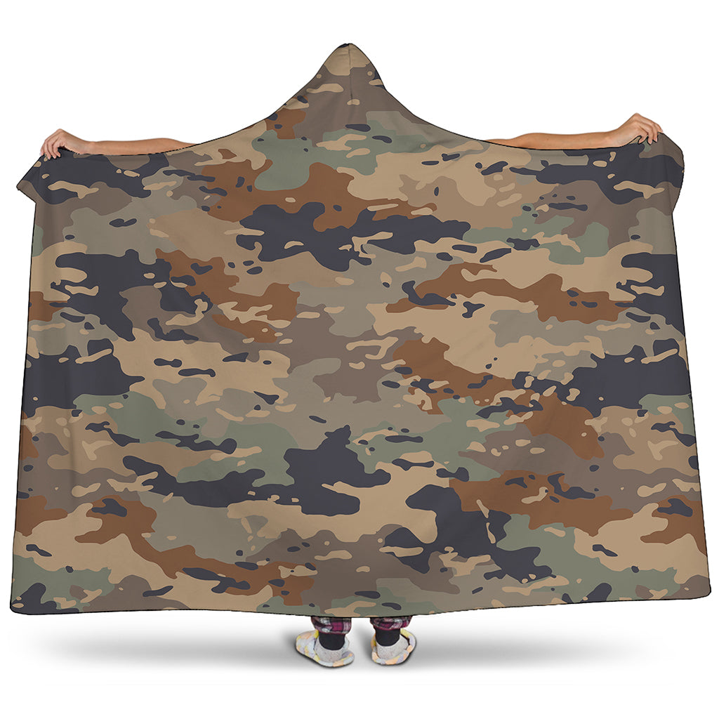 Desert Camouflage Print Hooded Blanket