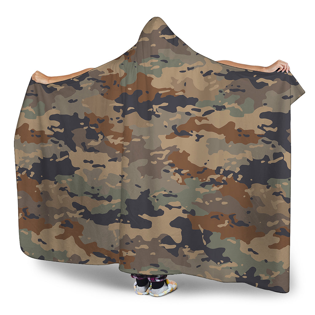 Desert Camouflage Print Hooded Blanket