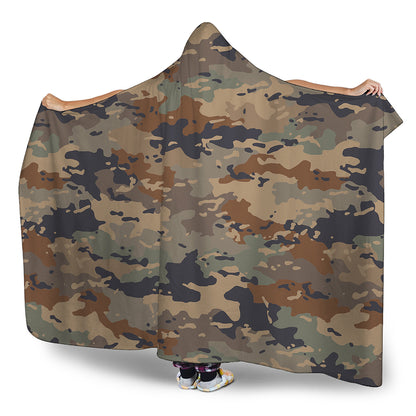 Desert Camouflage Print Hooded Blanket