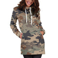 Desert Camouflage Print Pullover Hoodie Dress