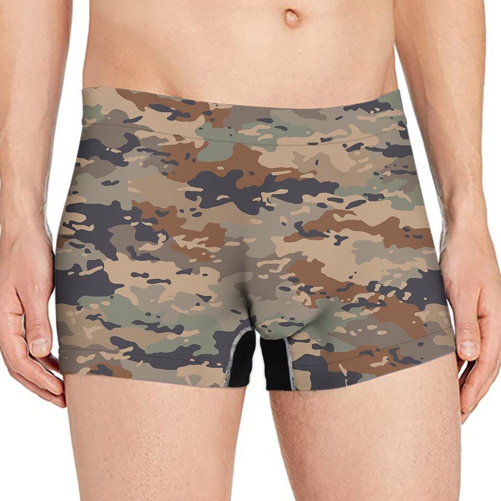 Desert Camouflage Print Men's Boxer Briefs