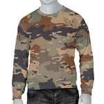 Desert Camouflage Print Men's Crewneck Sweatshirt GearFrost
