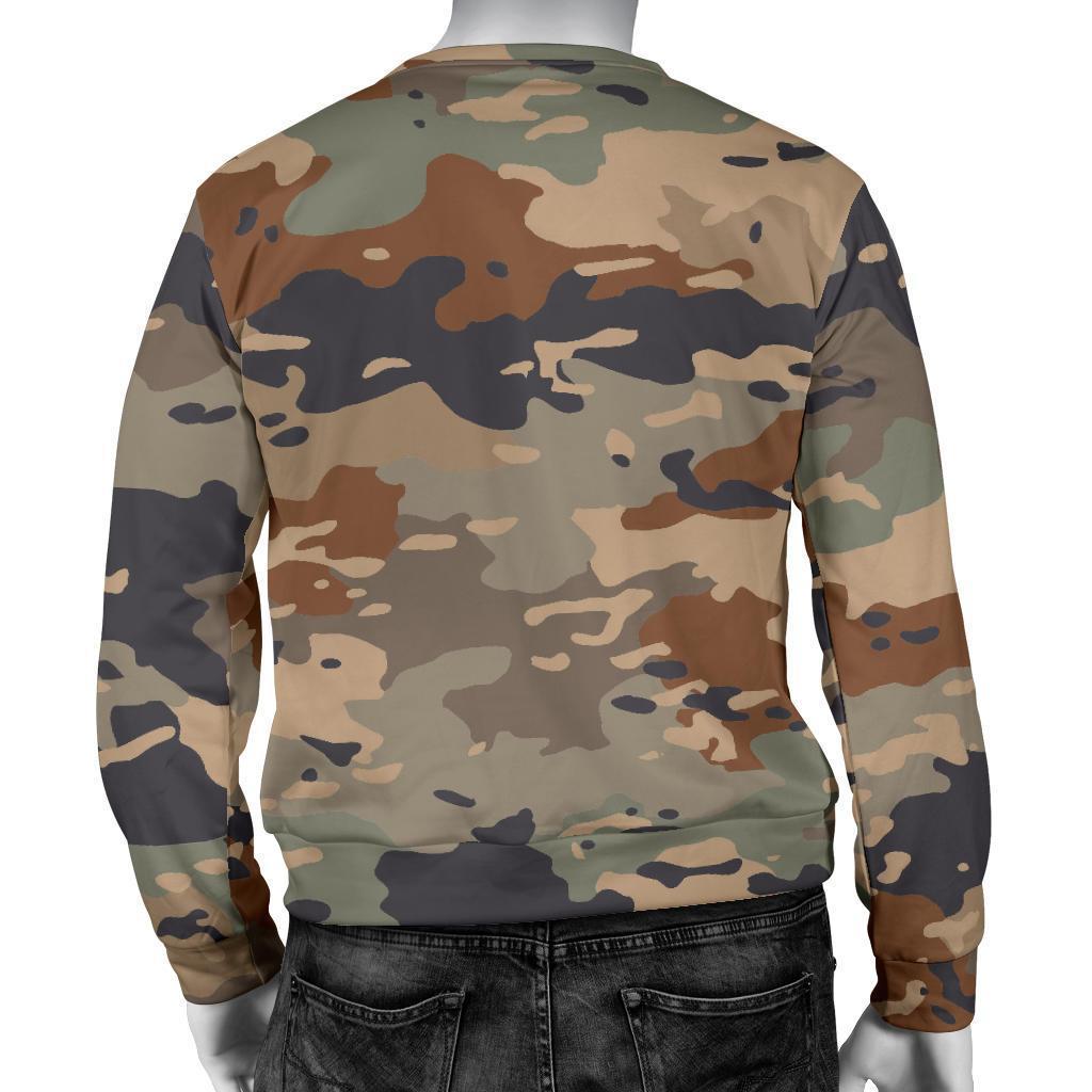 Desert Camouflage Print Men's Crewneck Sweatshirt GearFrost