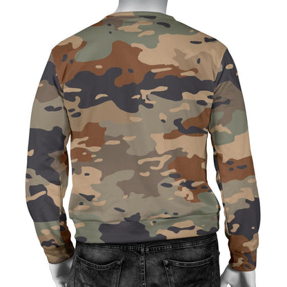 Desert Camouflage Print Men's Crewneck Sweatshirt GearFrost