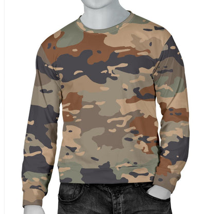 Desert Camouflage Print Men's Crewneck Sweatshirt GearFrost