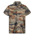 Desert Camouflage Print Men's Short Sleeve Shirt