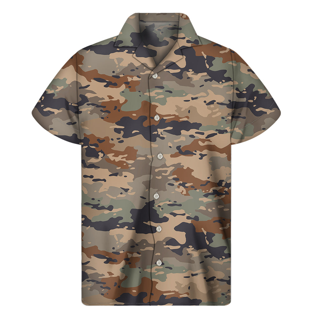 Desert Camouflage Print Men's Short Sleeve Shirt