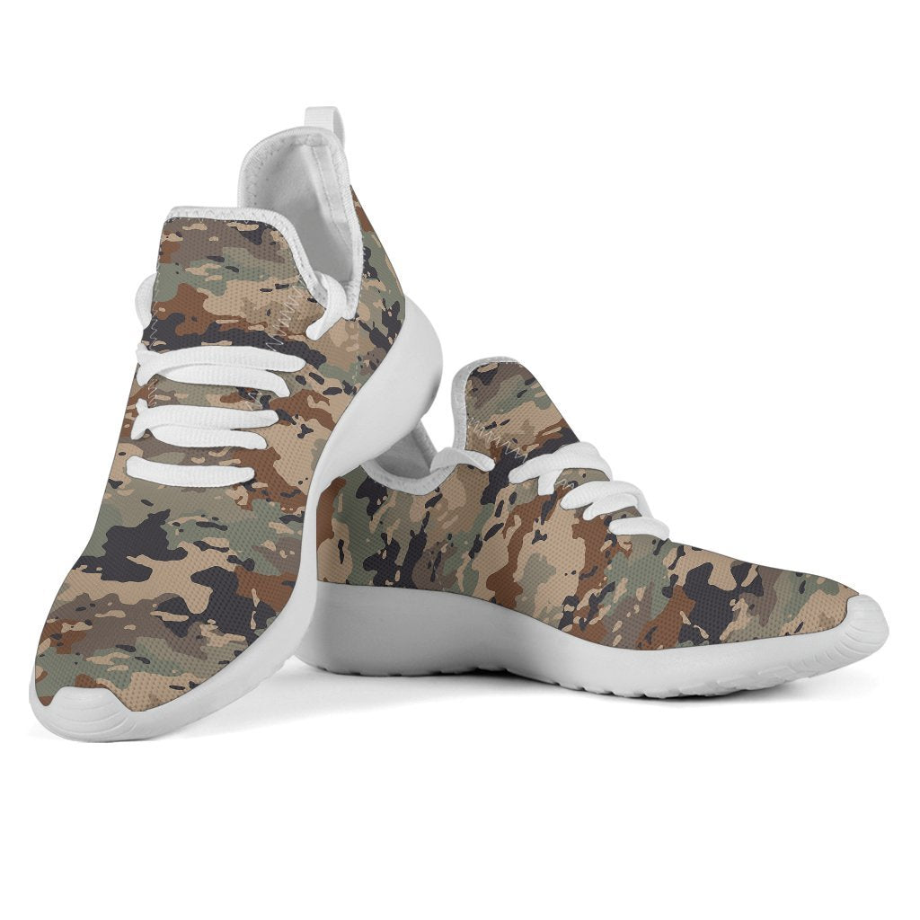 Desert Camouflage Print Mesh Knit Shoes GearFrost