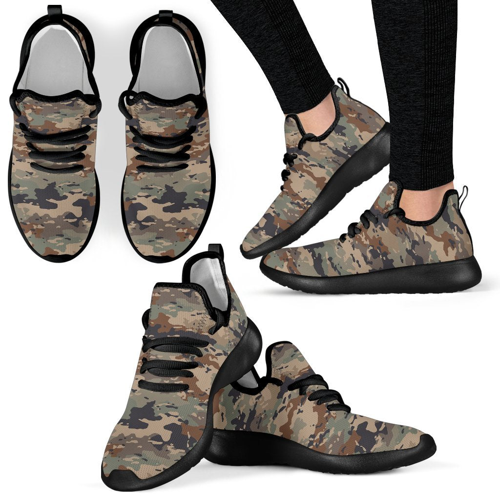 Desert Camouflage Print Mesh Knit Shoes GearFrost