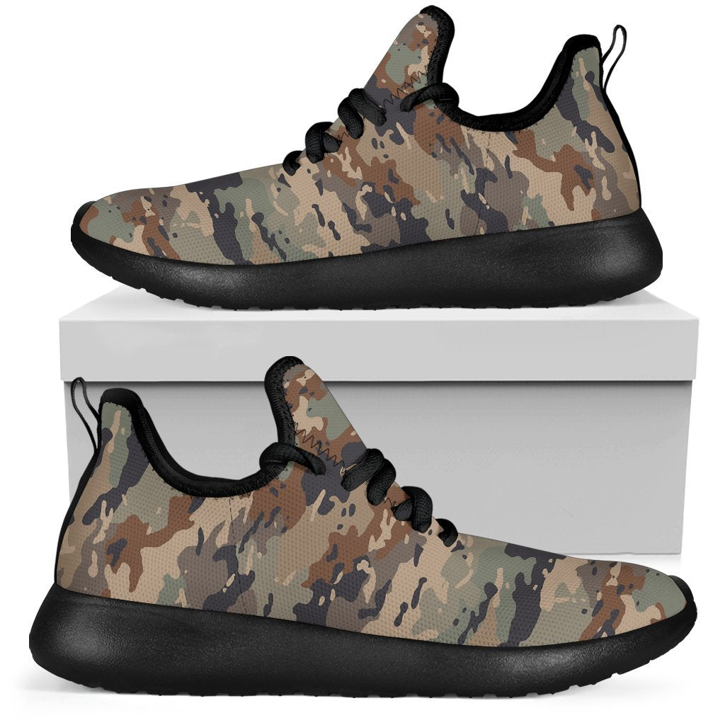 Desert Camouflage Print Mesh Knit Shoes GearFrost