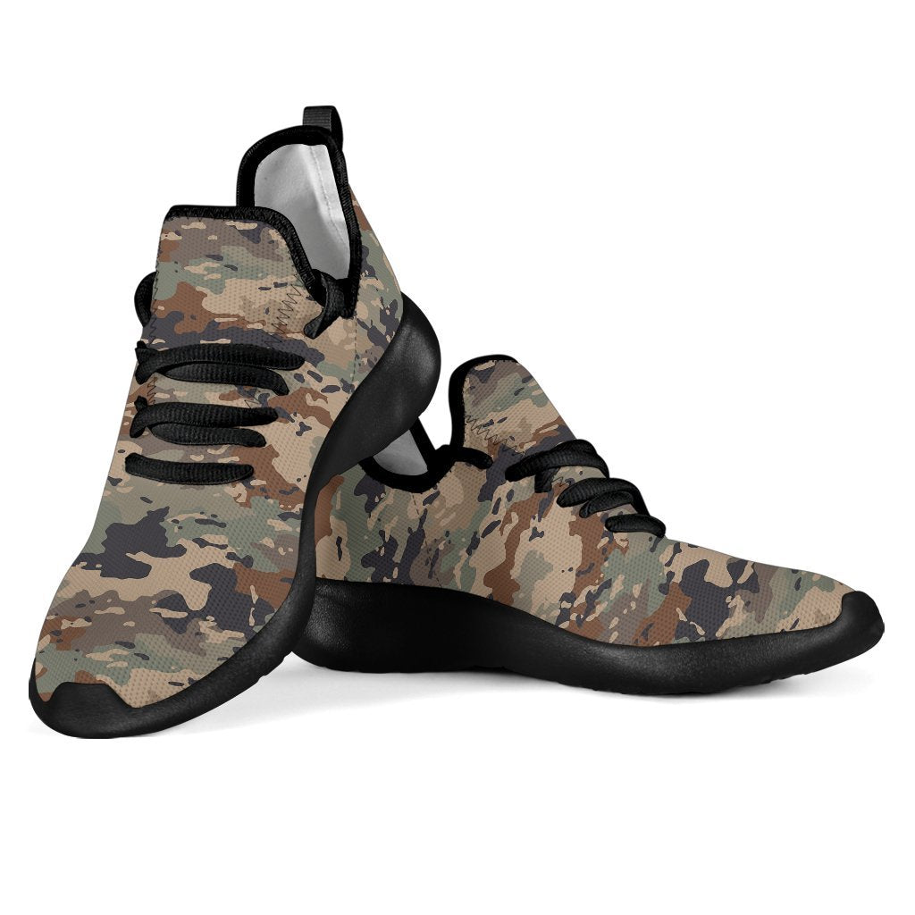 Desert Camouflage Print Mesh Knit Shoes GearFrost