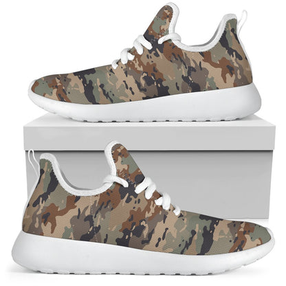 Desert Camouflage Print Mesh Knit Shoes GearFrost