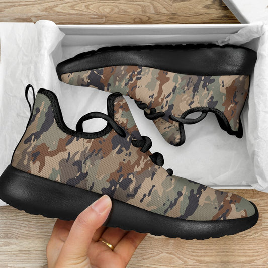 Desert Camouflage Print Mesh Knit Shoes GearFrost