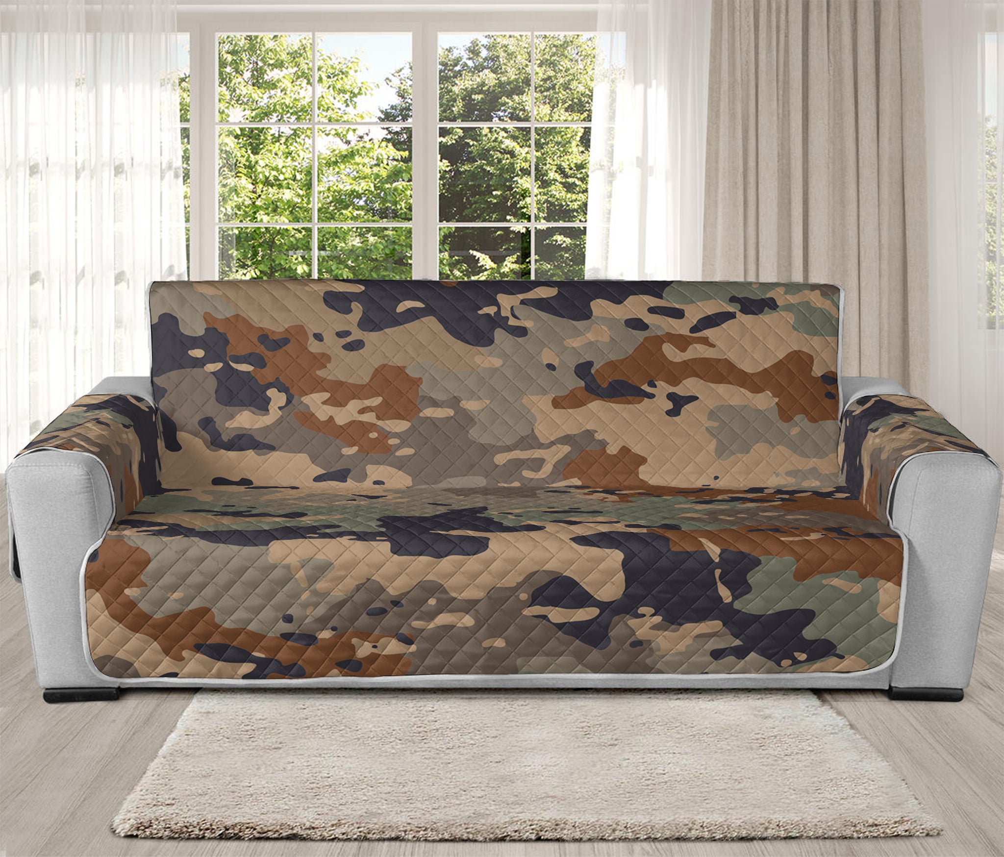 Desert Camouflage Print Oversized Sofa Protector
