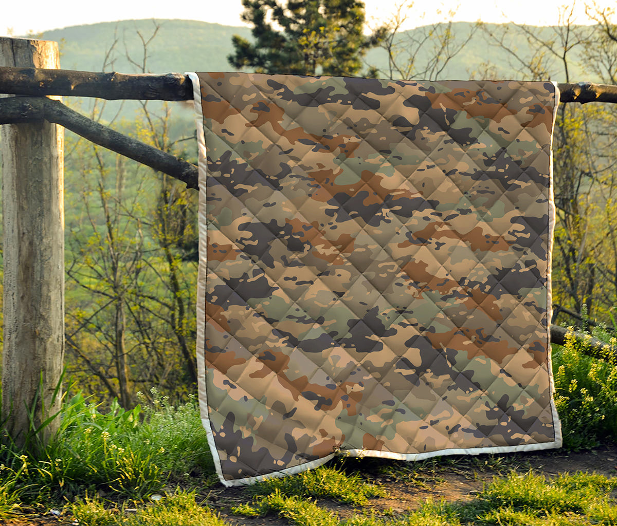 Desert Camouflage Print Quilt