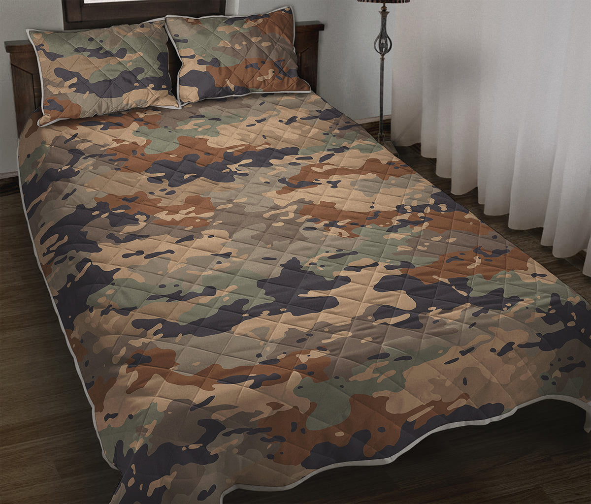 Desert Camouflage Print Quilt Bed Set