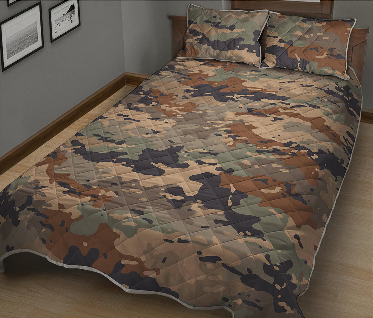 Desert Camouflage Print Quilt Bed Set