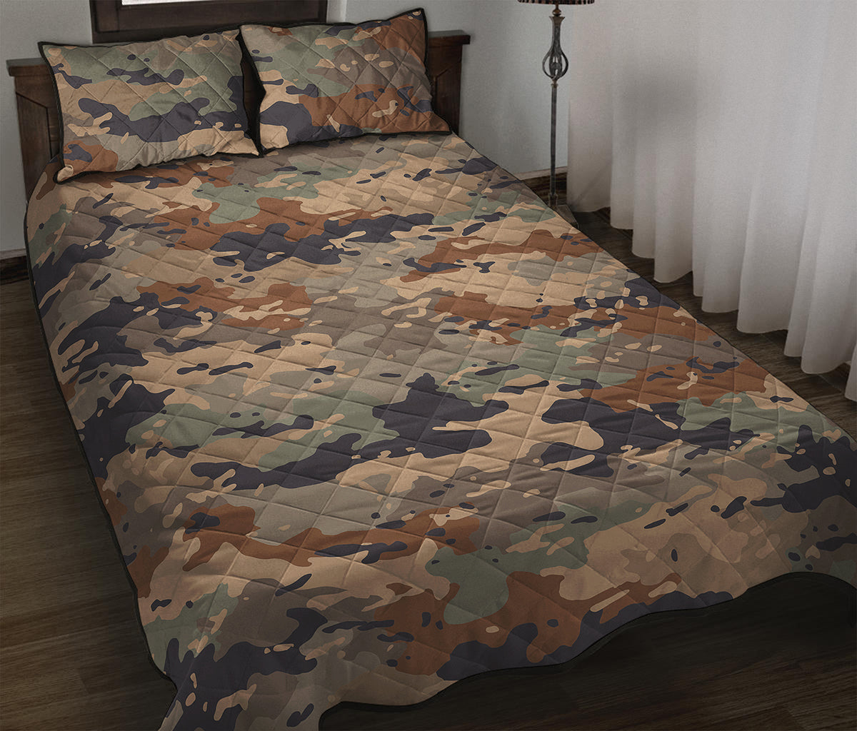 Desert Camouflage Print Quilt Bed Set