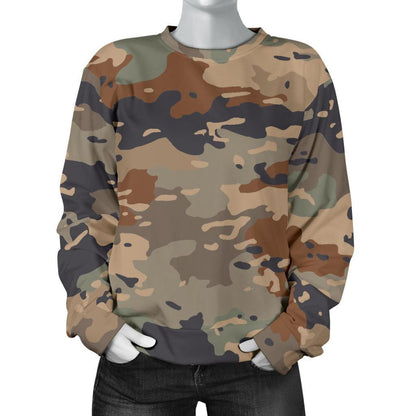 Desert Camouflage Print Women's Crewneck Sweatshirt GearFrost