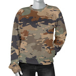 Desert Camouflage Print Women's Crewneck Sweatshirt GearFrost